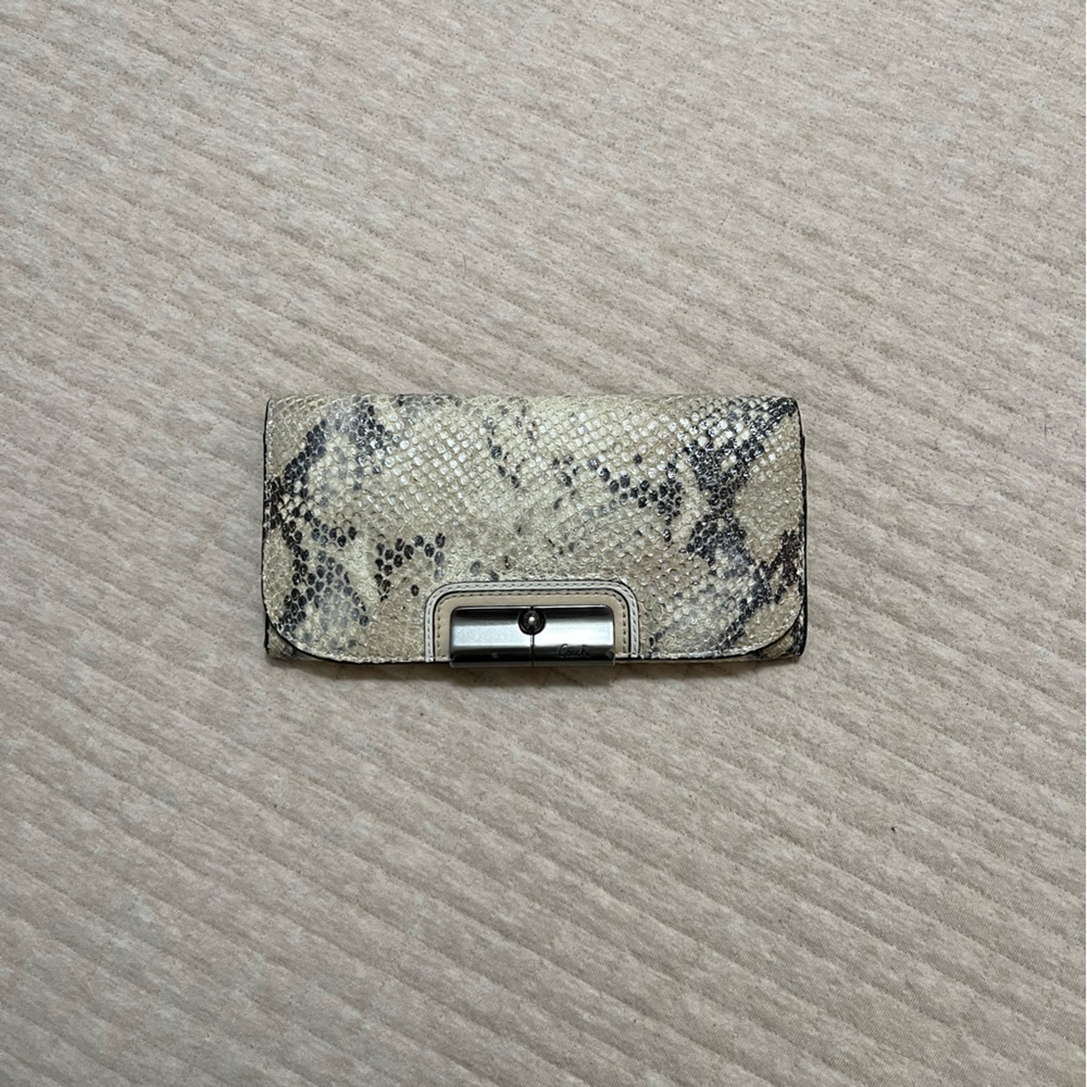 Authentic Coach Metallic Snakeskin Leather Wallet – OS